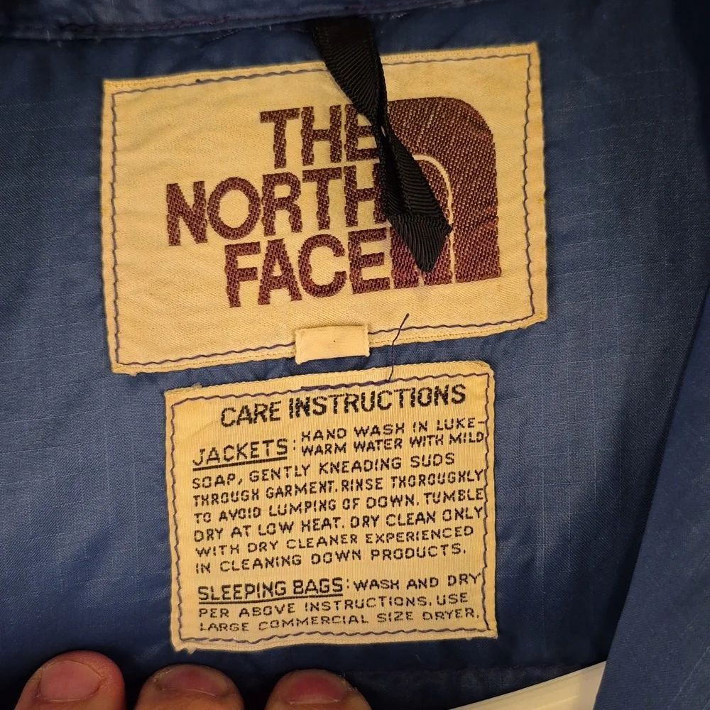 THE NORTH FACE Blue Goose‎ Down Puffer Mens Large Full Button Vest VTG 70s RARE